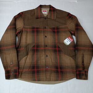 Wrangler Big Men's Heavyweight Shacket Jacket Men's S Brown
